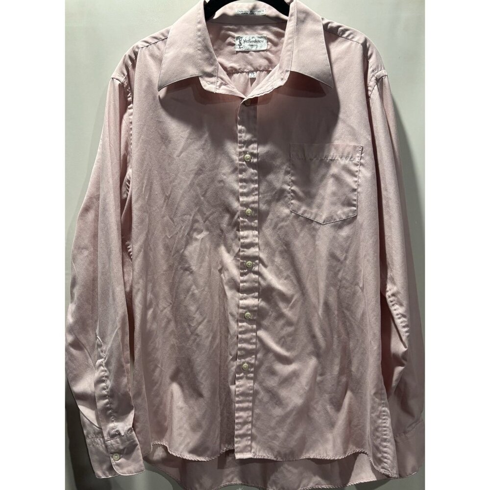 Yves Saint Laurent Chemises Pink Button Up Shirt Women’s Size 17 34-35 - Picture 2 of 7